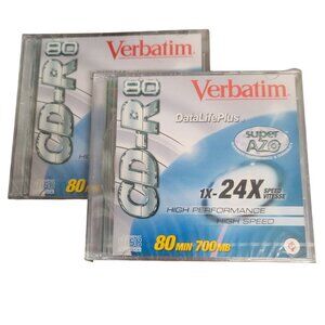 Verbatim DataLifePlus 2 CD-R CD-RW Media 1X-24X Speed High Performance 80 Min